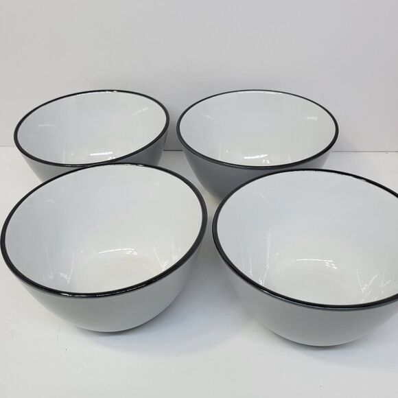 Culinary Arts Matte Bands Nickel Gray 4 Cereal Bowls 5 3/4\